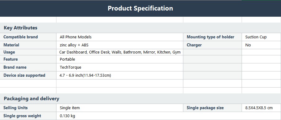 product-specification